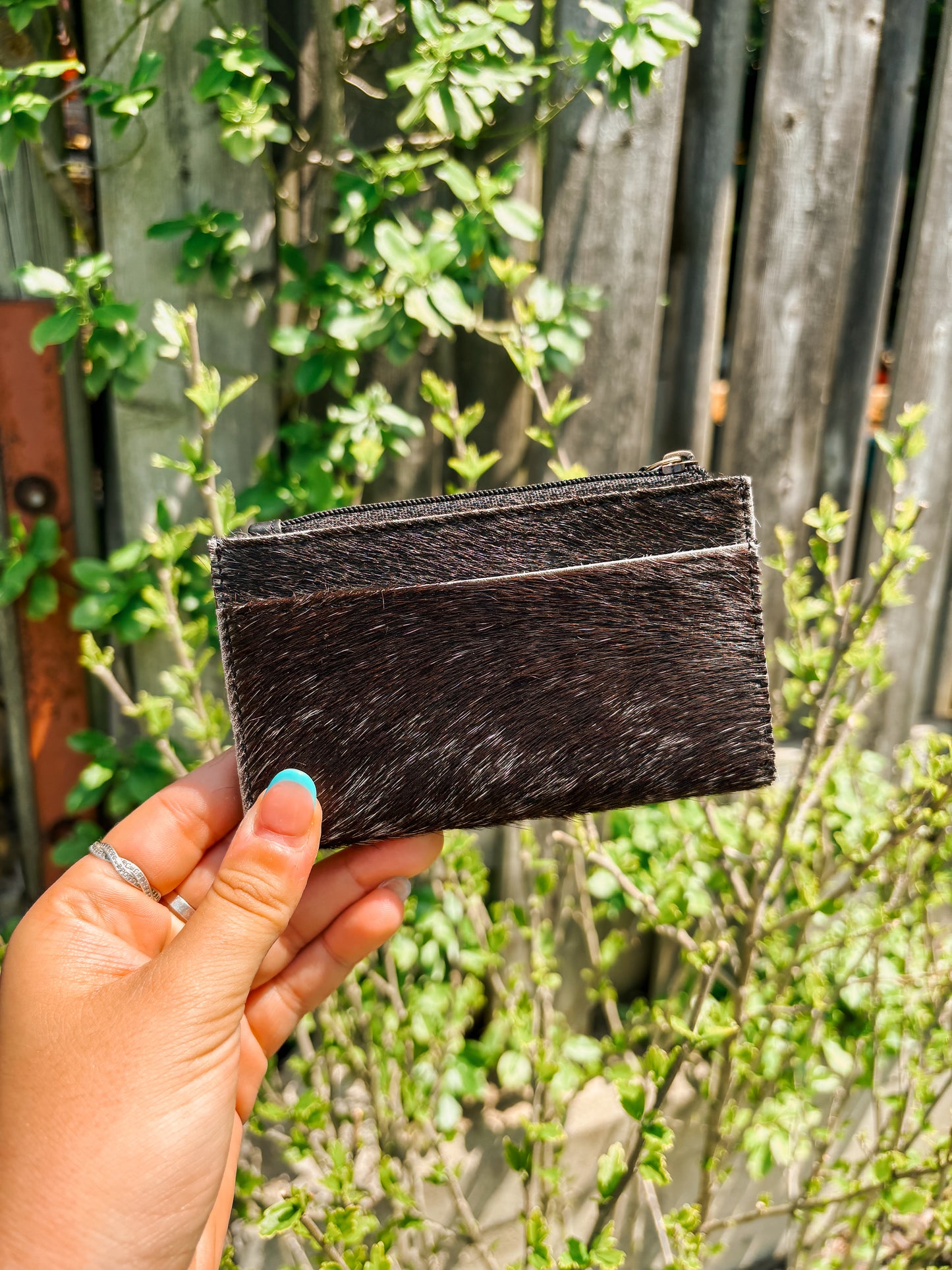 Black & White Cowhide Card Holder