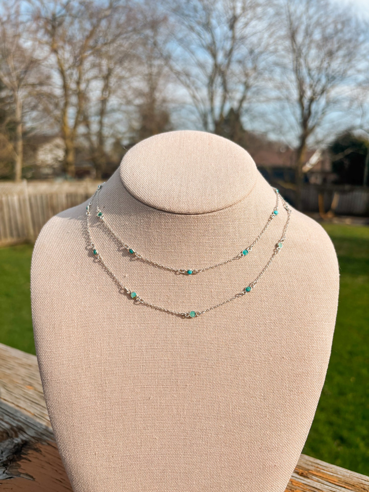 Dainty Turquoise & Silver Necklace
