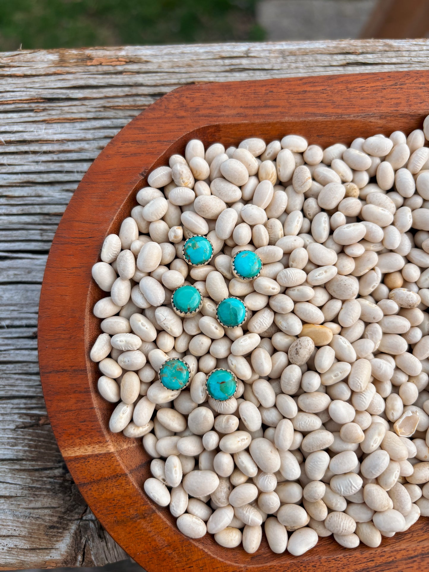 Turquoise Round Stone Studs