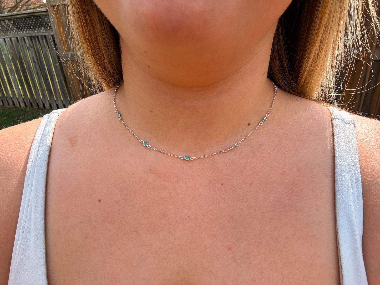 Dainty Turquoise & Silver Necklace