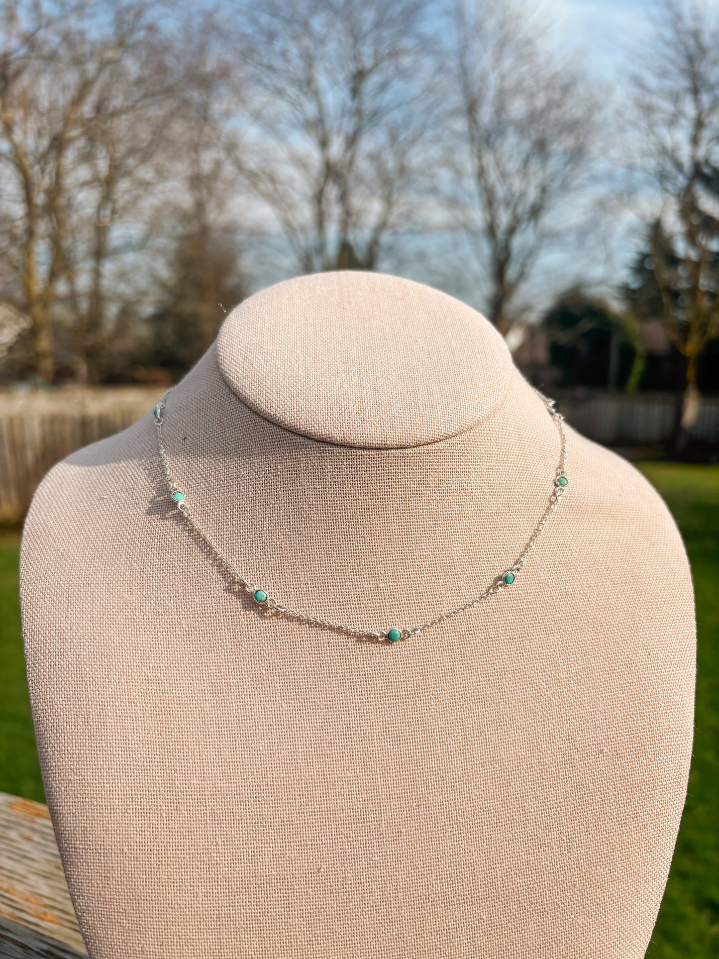 Dainty Turquoise & Silver Necklace