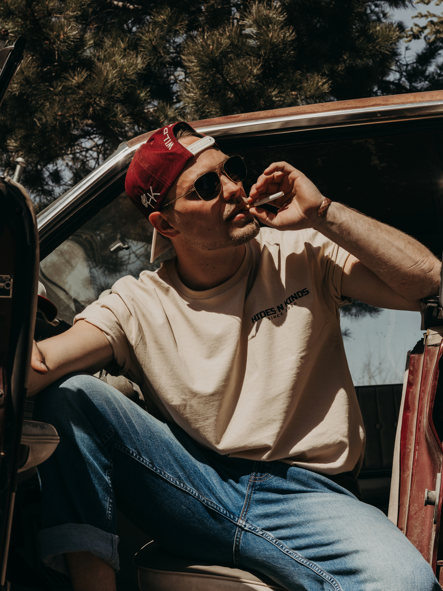 The Backroad Hat (Maroon/Natural)
