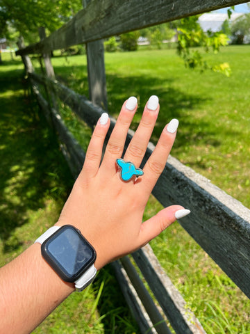 Turquoise Cow Head Ring