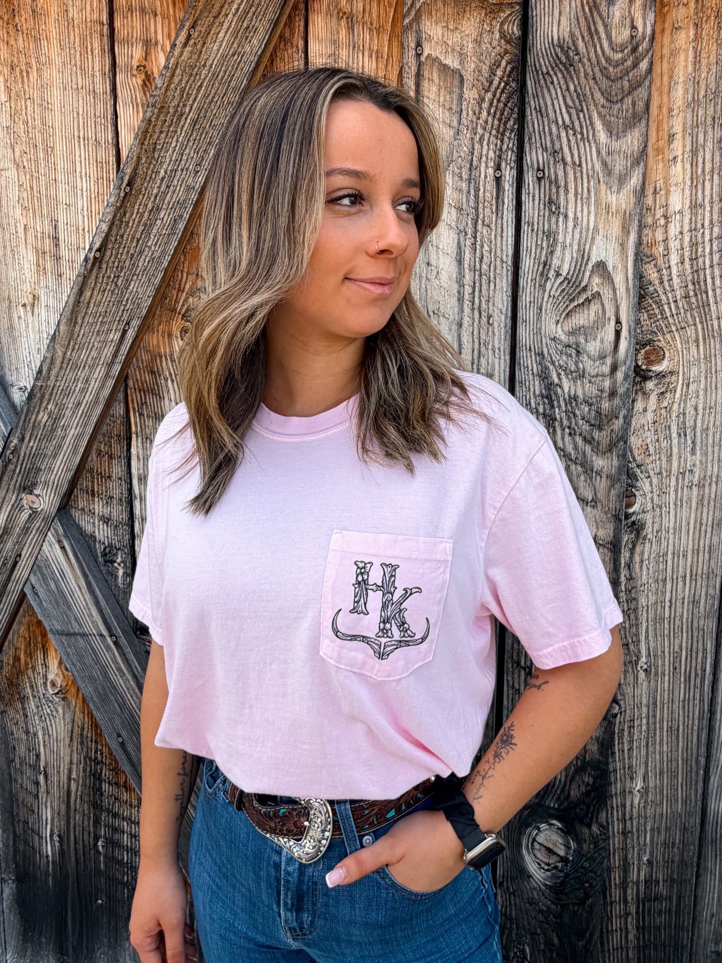 Branded Pocket Tee (Blossom Pink)