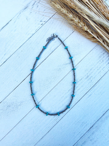 Southern Turquoise Beaded Choker