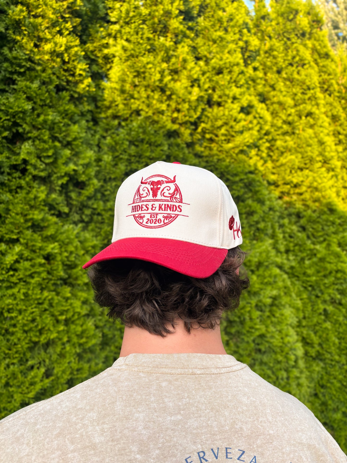 Back view of The Stampede Snapback hat with embroidered Hides & Kinds logo