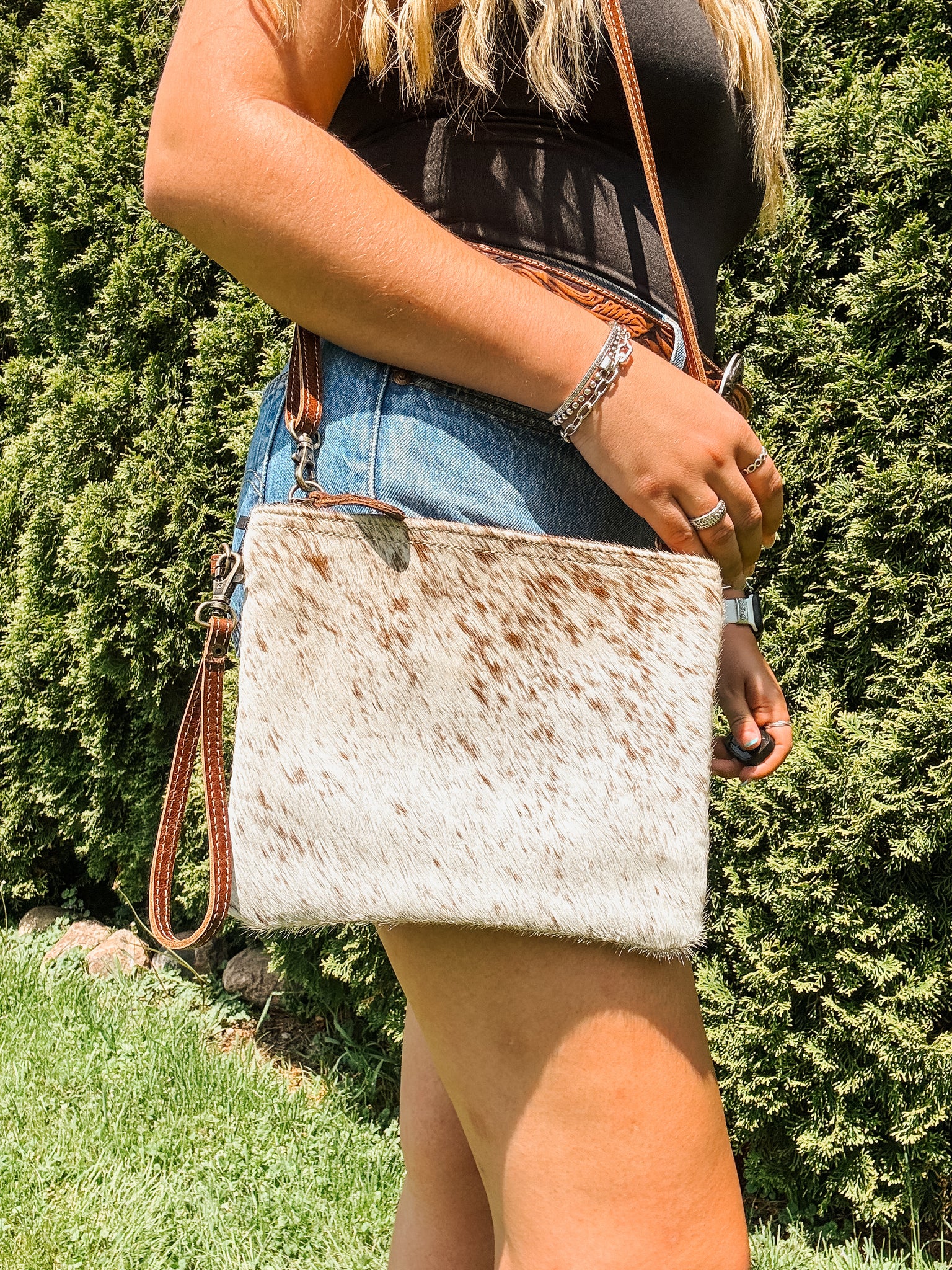 Brown and White Shade Purse