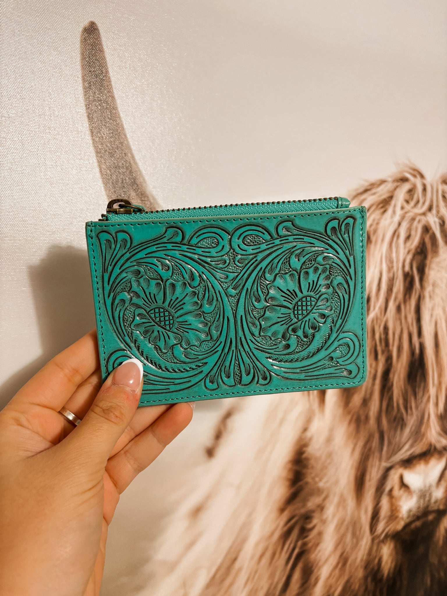 Turquoise Charm Card Wallet