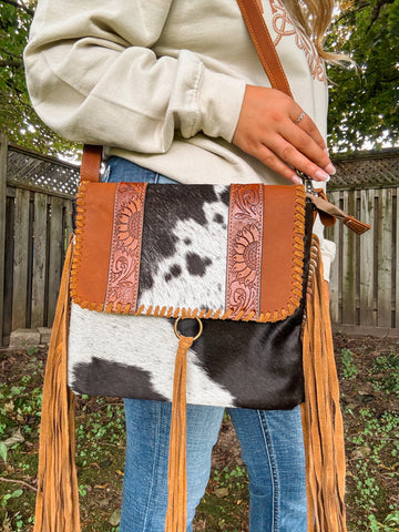 Sunflower Tooled Leather Purse