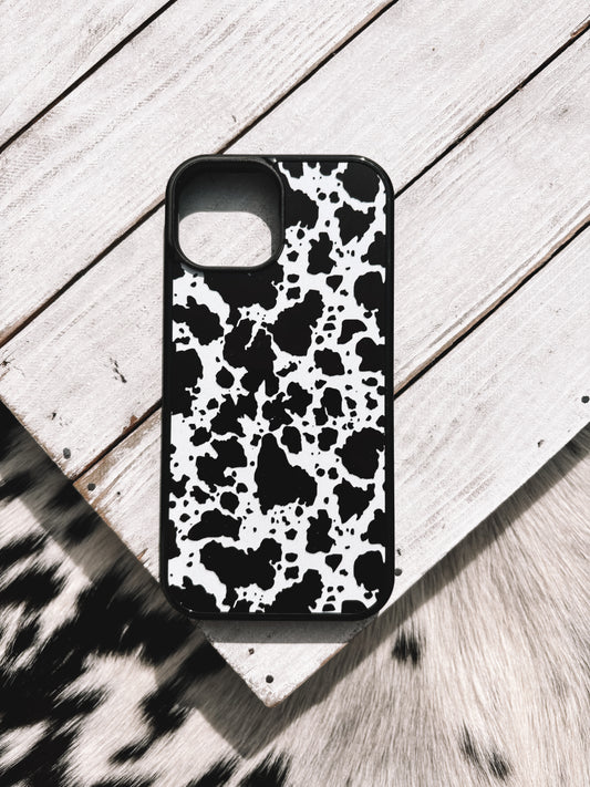 Black Cow Print Phone Case