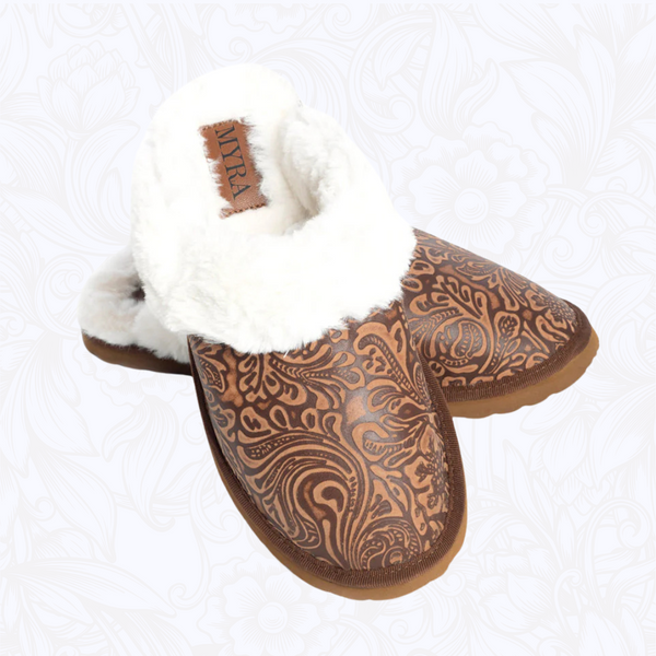 Classic Lined Brown Leather Slippers (PRE-ORDER)