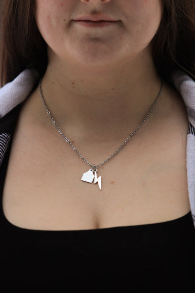 Custom Lightning Bolt Cow Tag Initial Necklace