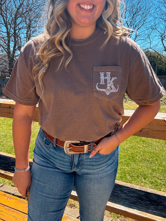 Branded Pocket Tee (Espresso Brown)