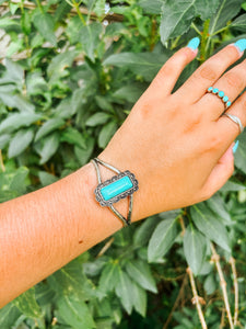 Turquoise Stone Cuff Bracelet