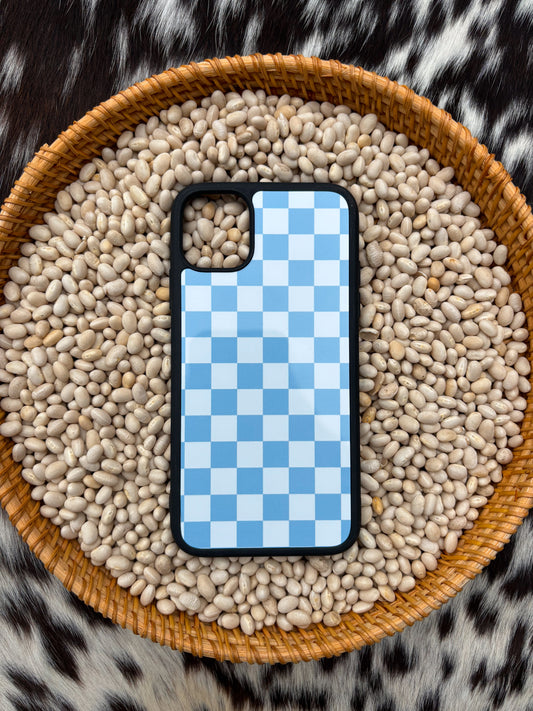 Blue Checkered Phone Case