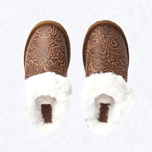 Classic Lined Brown Leather Slippers (PRE-ORDER)