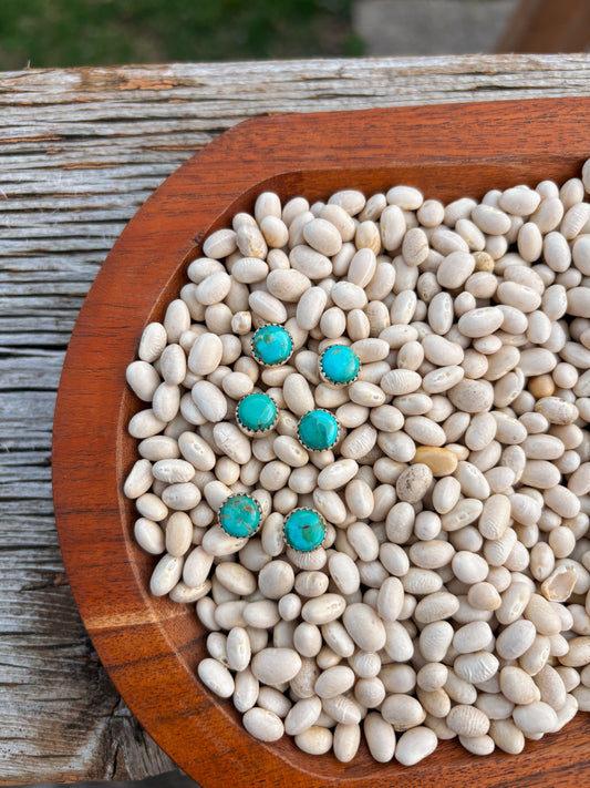Turquoise Round Stone Studs