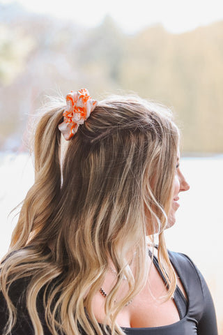 Orange Cowboy Scene Scrunchie