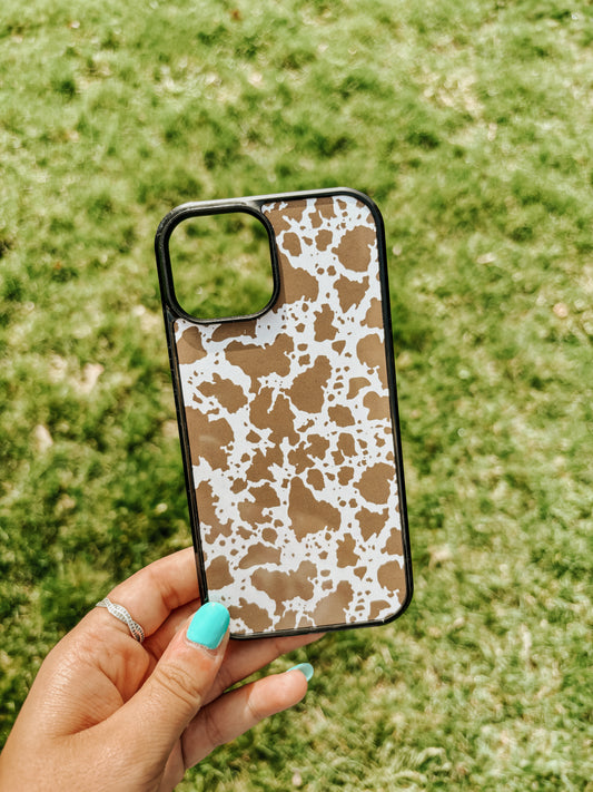 Brown Cow Print Phone Case