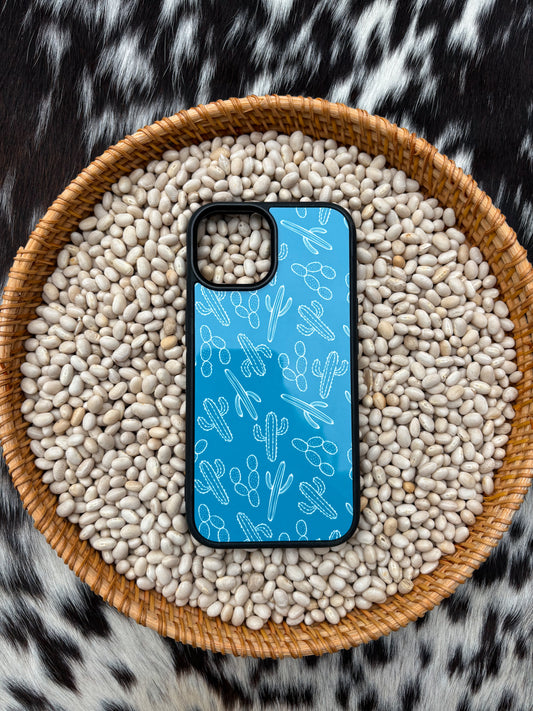 Blue Cactus Phone Case