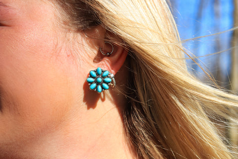 Turquoise Wild Flower Earrings