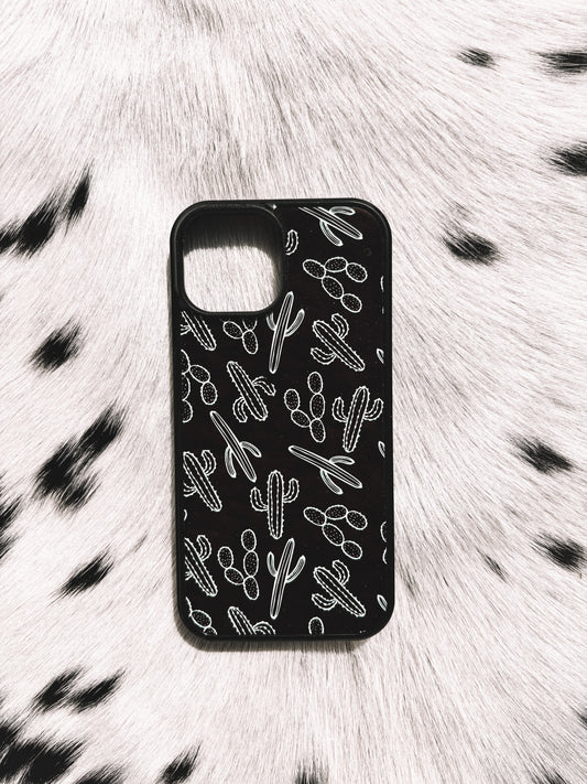 Black Cactus Phone Case