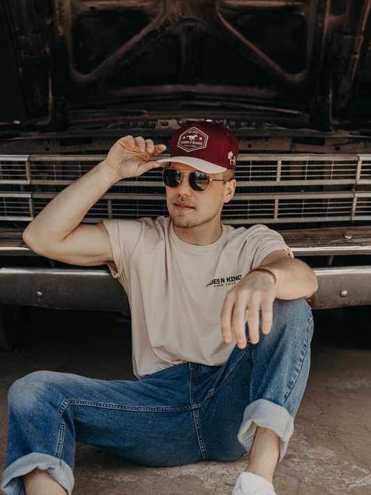 The Backroad Hat (Maroon/Natural)