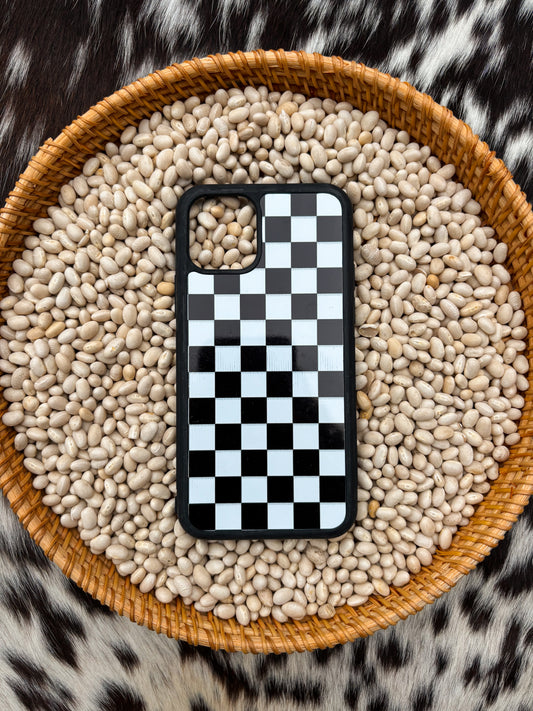 Black Checkered Phone Case