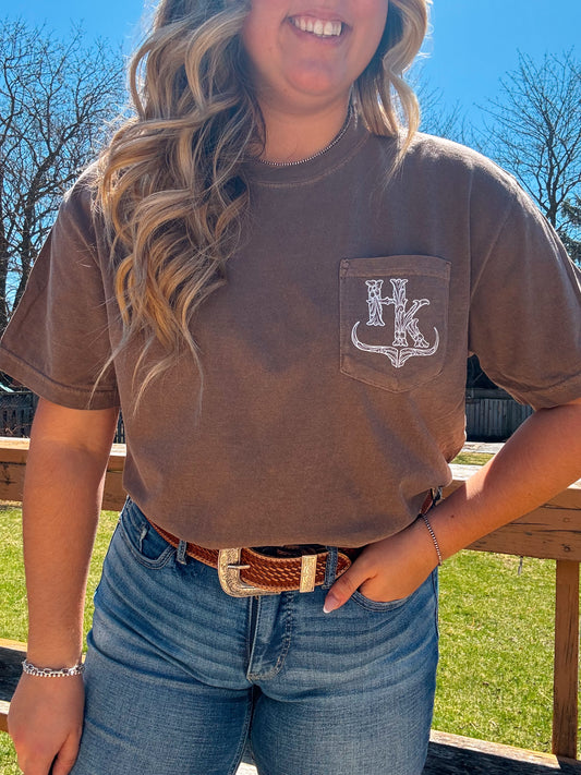 Branded Pocket Tee (Espresso Brown)
