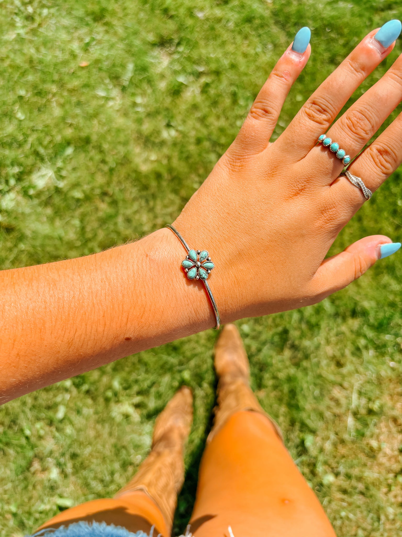 Turquoise Wild Flower Bracelet