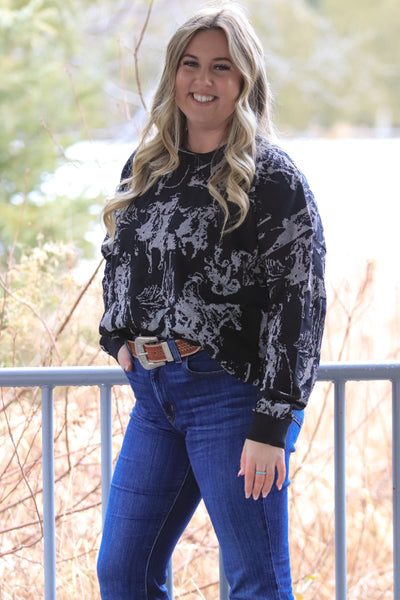 Rhinestone Cowboy Sweater (Reversible)