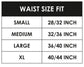 Size chart showing waist fit for Saddle Ridge Belt