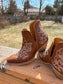Side profile of western square-toe Brown Bronco Booties