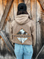 Back view of the Desert Ridge Hoodie in Teddy Brown featuring the canyon ridge diamond graphic by Hides & Kinds.