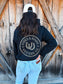 Hides & Kinds outrider hoodie with leopard print western logo on back black hoodie