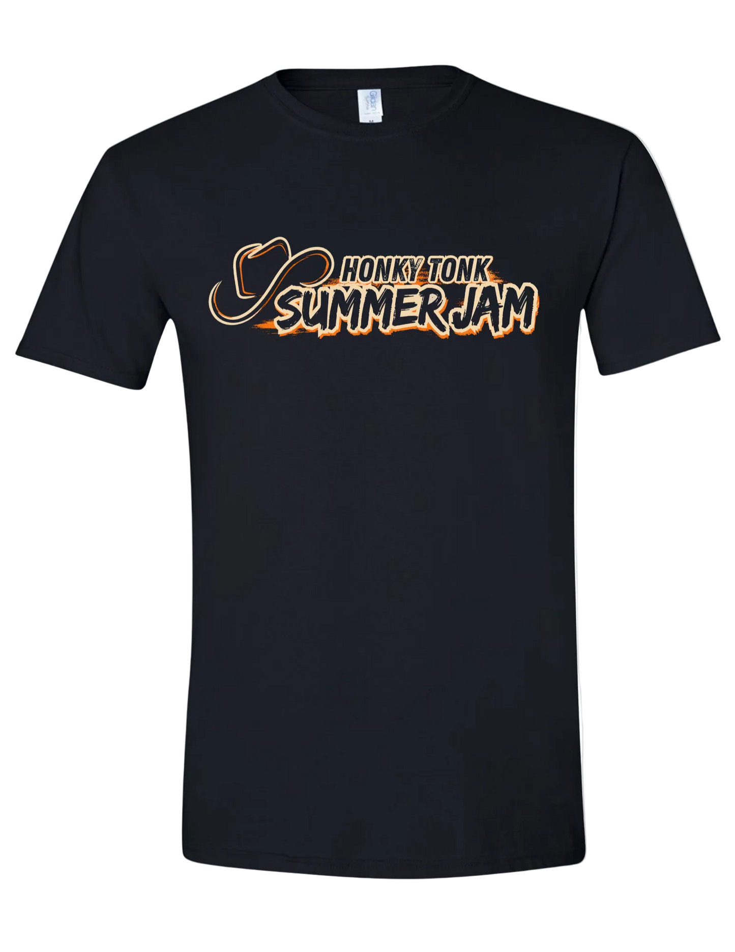 Black Honky Tonk Summer Jam 2026 graphic tee with western country music festival logo design on the front.