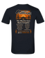 Back of black Honky Tonk Summer Jam 2026 graphic tee featuring country music festival lineup graphic with western desert artwork and artist names.