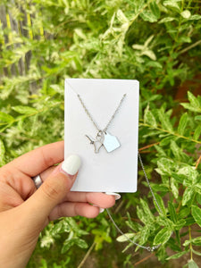 Custom Long Horn Cow Tag Initial Necklace