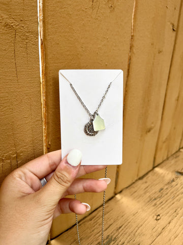 Custom Sunflower Cow Tag Initial Necklace