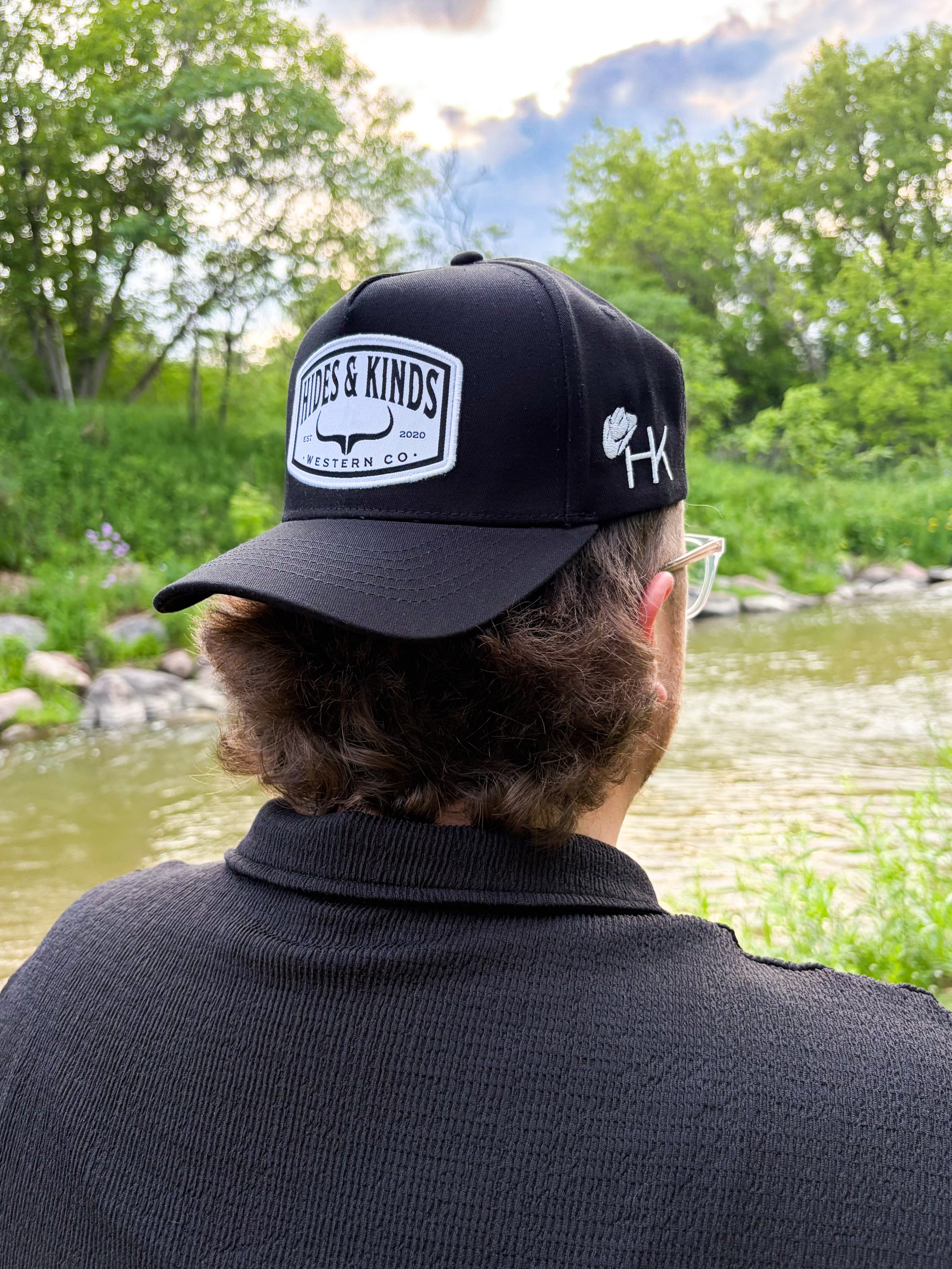 Rear view of the Hides & Kinds Outlaw Hat showing the structured snapback fit.