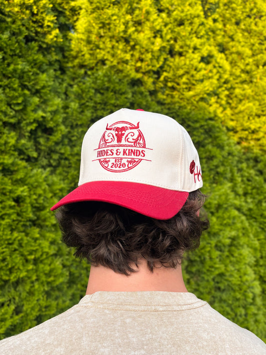 Back view of The Stampede Snapback hat with embroidered Hides & Kinds logo