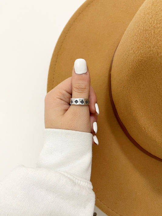 South Stamped Ring *thin band*