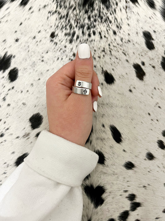 Custom Initial Cactus Ring